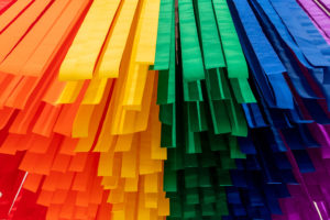 Queer Miami exhibition | Rainbow colored ribbons