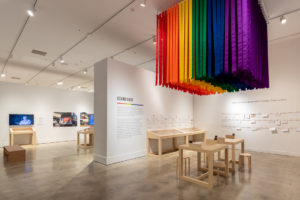 Queer Miami exhibition | Artifact cases and interactive installation